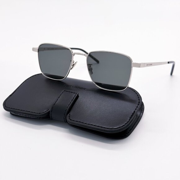 NEW SAINT LAURENT SL 529 002 SILVER GREY UNISEX SUNGLASSES SAINT LAURENT